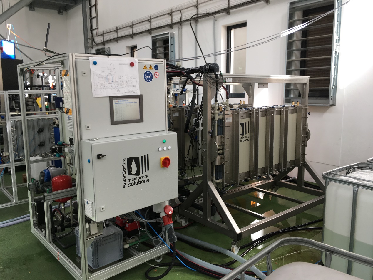 Membrane distillation plant at DEK's pilot site in Berlin