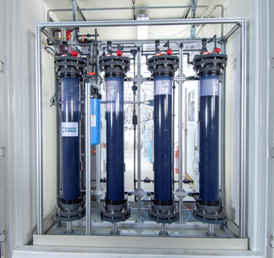 Demonstrator activated carbon plant with 4 individually controllable reactors