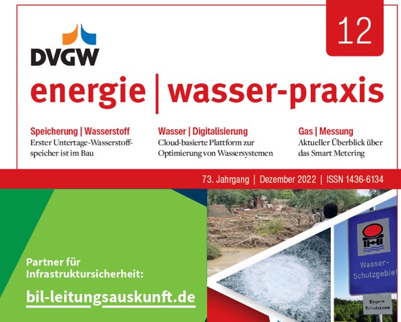 Cover from DVGW-Magazine "Energie - Wasser-Praxis"