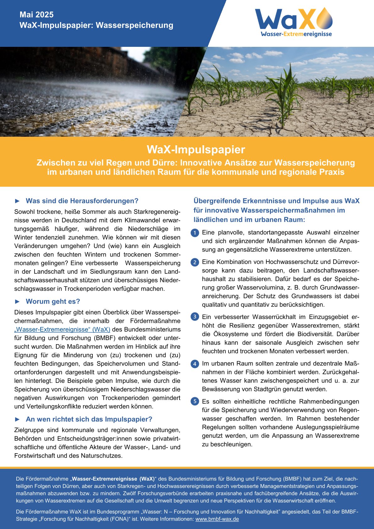 WaX Impulse Paper: Water storage