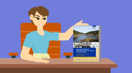 The image provides an overview of the design of the TrinkXtrem videos. A cartoon figure shows the report of the TrinkXtrem project.